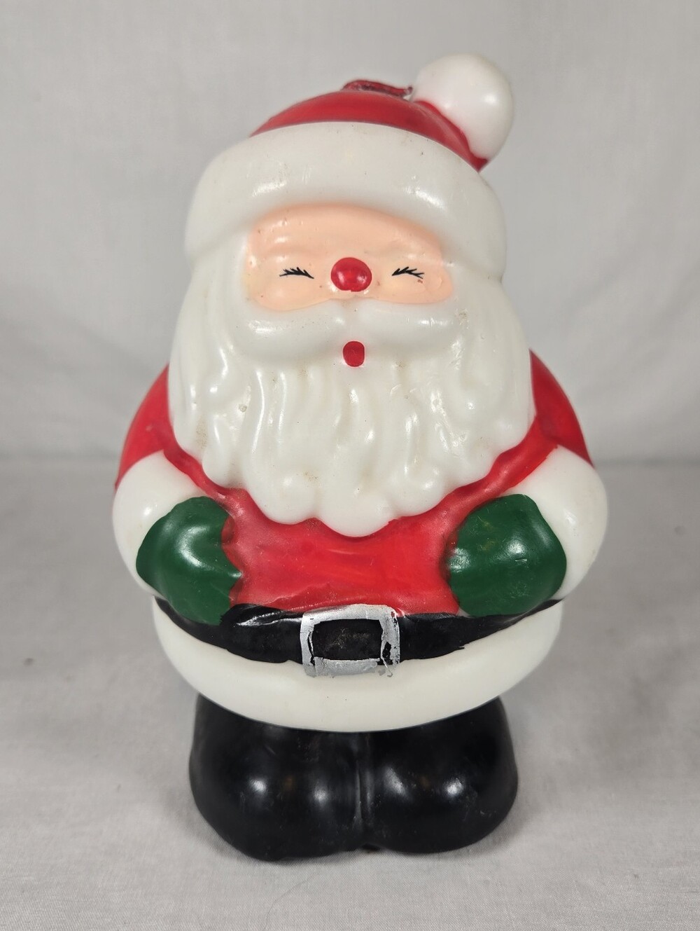 Vintage Jolly St. Nick Figural Christmas Candle Santa Claus 80s Holiday Decor